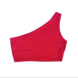 Pretty Little Thing Red One Shoulder Crop Top